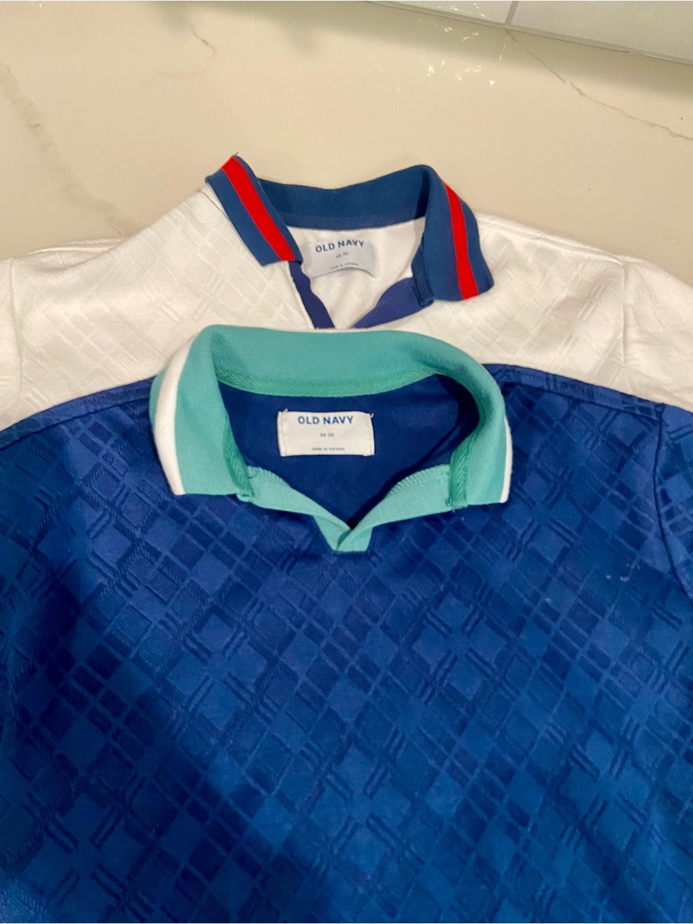 Old Navy Polo Shirts with Collar Boys Size 5 Blue and White